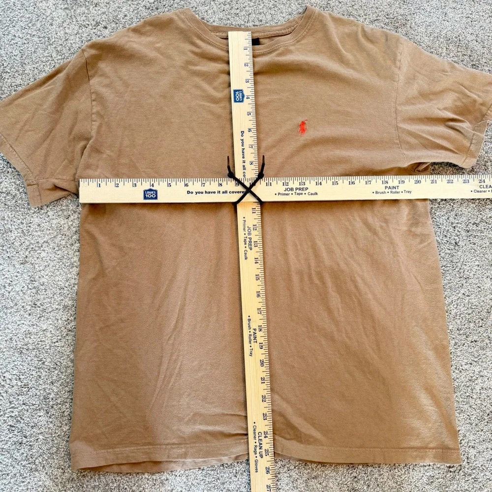 Polo Ralph Lauren Mens Medium Tan Brown Short Sleeve Pony Logo Cotton T-Shirt